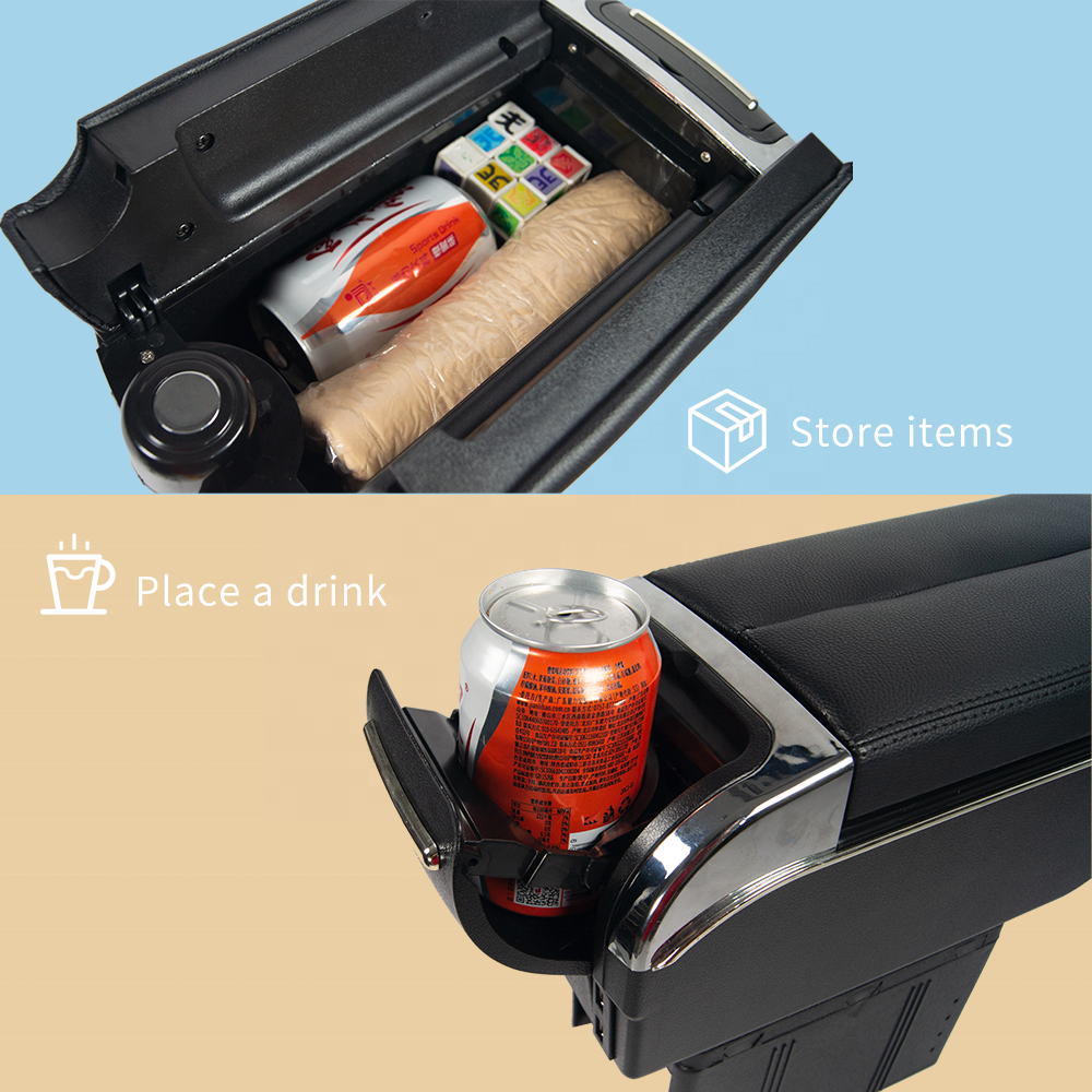 CarFU AC-450 Universal Car Armrest Co<i></i>nsole Box with Ashtray 7USB - Automotive Interior Accessories